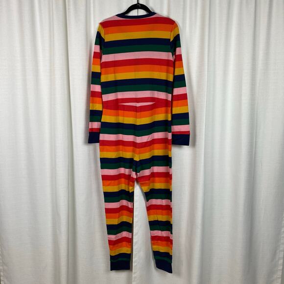 Old Navy Rainbow Stripe Waffle Knit Pajama Thermal Onesie Sz.L NWT - Picture 10 of 14